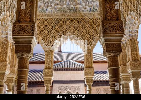 Spanien, Andalusien, Granada, Generallife, Sommerpalast, Innenarchitektur, maurischer Einfluss Stockfoto