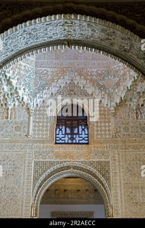 Spanien, Andalusien, Granada, Generallife, Sommerpalast, Innenarchitektur, maurischer Einfluss Stockfoto