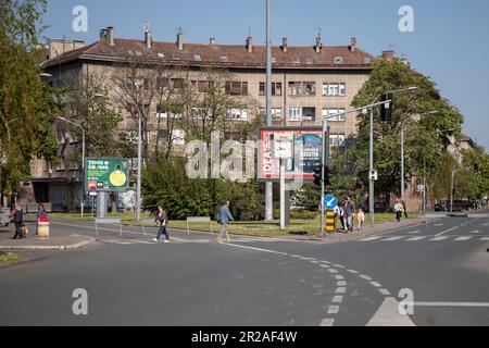 Serbien - Blick auf den Karadjordje-Platz (Karađorđev trg) in Zemun Stockfoto