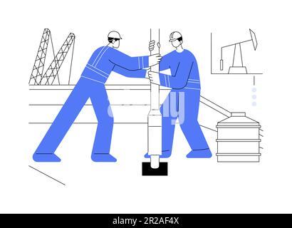 Onshore-Ölbohrungen abstraktes Konzept Vektordarstellung. Stock Vektor