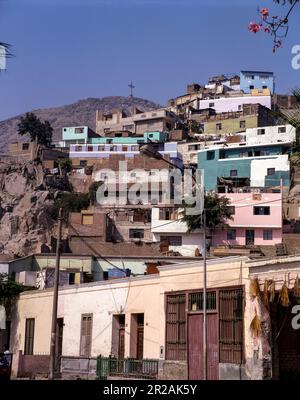 Peru.Lima.Rimac Viertel.San Cristobal Hügel Stockfoto