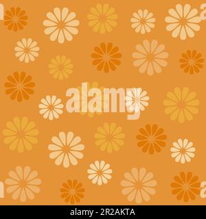 Nahtloses Muster mit gelben und orangefarbenen Blumen. Stock Vektor
