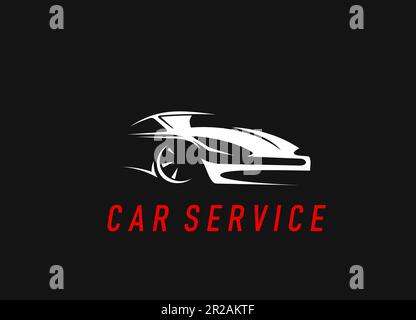 Symbol für Mechaniker und Wartungsservice für Autoreparaturen. Kfz-Mechaniker, Kfz-Service oder Restaurationswerkstatt, Vektorsymbol des Ersatzteillagers oder Stock Vektor