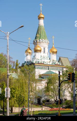 Die russische Kirche St. Nikolaus, der Wundermacher in Sofia, Bulgarien, Osteuropa, Balkan, EU seit 2023 Stockfoto