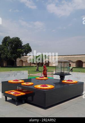 Raj Ghat - Mahatma Gandhi Memorial, Neu-Delhi, Indien Stockfoto