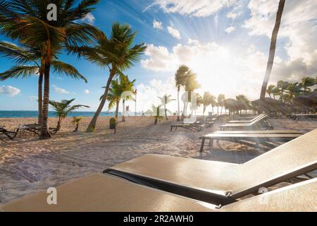 Bavaro Beach in Punta Cana in der Dominikanischen Republik Stockfoto