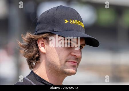 Indianapolis, USA. 18. Mai 2023. DER INDYCAR-Fahrer COLTON HERTA (26) aus Valencia, Kalifornien, bereitet sich auf das Training für die Indianapols 500 auf dem Indianapolis Motor Speedway in Indianapolis, USA, vor. (Kreditbild: © Walter G. Arce Sr./ZUMA Press Wire) NUR REDAKTIONELLE VERWENDUNG! Nicht für den kommerziellen GEBRAUCH! Stockfoto