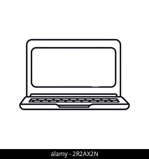 Schwarzes Laptop-Symbol auf weißem Hintergrund. Einfaches Design. Vektordarstellung Stock Vektor