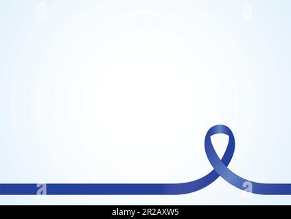 Blaues Farbband für Bewusstsein, Hintergrundvorlage mit Kopierbereich für Deckblatt, Seite oder Werbedesign Stock Vektor