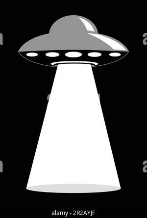 Einfache Grafik des nicht identifizierten Flugobjekts, UFO Stock Vektor