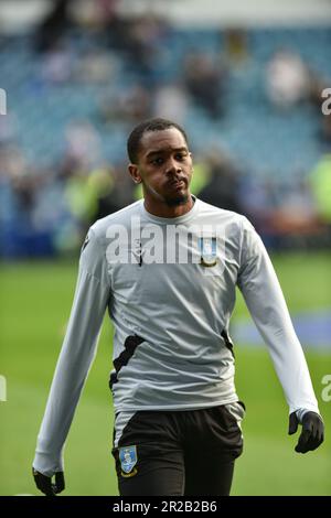 Hillsborough, Sheffield, Yorkshire, Großbritannien. 18. Mai 2023. League One Play Off Football, Halbfinale, Second Leg, Sheffield Wednesday gegen Peterborough United; Jaden Brown von Sheffield Wednesday während des Warm-up-Punkts vor dem Spiel: Action Plus Sports/Alamy Live News Stockfoto
