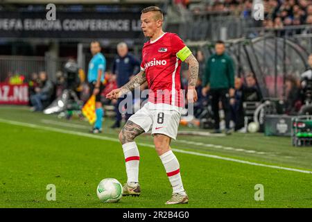 Alkmaar, Niederlande. 18. Mai 2023. ALKMAAR, NIEDERLANDE - MAI 18: Jordy Clasie von AZ Alkmaar während des Halbfinalspiels der UEFA Europa Conference League Second Leg zwischen AZ und West Ham United im AFAS-Stadion am 18. Mai 2023 in Alkmaar, Niederlande (Foto von Patrick Goosen/Orange Pictures). Kredit: Orange Pics BV/Alamy Live News Stockfoto