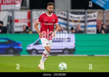 Alkmaar, Niederlande. 18. Mai 2023. ALKMAAR, NIEDERLANDE - MAI 18: Pantelis Hatzidiakos von AZ Alkmaar während des Halbfinalspiels der UEFA Europa Conference League Second Leg zwischen AZ und West Ham United im AFAS-Stadion am 18. Mai 2023 in Alkmaar, Niederlande (Foto von Patrick Goosen/Orange Pictures) Guthaben: Orange Pics BV/Alamy Live News Stockfoto