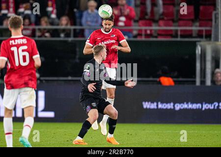 Alkmaar, Niederlande. 18. Mai 2023. ALKMAAR, NIEDERLANDE - MAI 18: Pantelis Hatzidiakos von AZ Alkmaar während des Halbfinalspiels der UEFA Europa Conference League Second Leg zwischen AZ und West Ham United im AFAS-Stadion am 18. Mai 2023 in Alkmaar, Niederlande (Foto von Patrick Goosen/Orange Pictures) Guthaben: Orange Pics BV/Alamy Live News Stockfoto