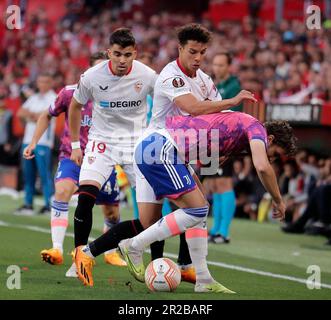 Sevilla, Spanien. 18. Mai 2023. Mai 18 2023 - Sevilla, Spanien - Sport, Fußball - Sevilla gegen FC Juventus - UEFA Europa League 2022/2023 Halbfinale zweite Etappe - Stadio Ramón Sánchez Pizjuán. Marcos Javier Acuña 900/Cordon Press Kredit: CORDON PRESS/Alamy Live News Stockfoto