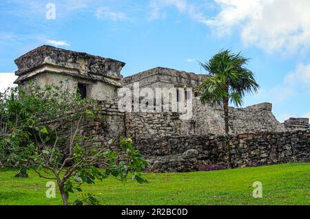 Tulum, Mexiko, ist bekannt für seine alten Maya-Ruinen Stockfoto