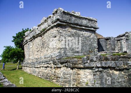 Tulum, Mexiko, ist bekannt für seine alten Maya-Ruinen Stockfoto