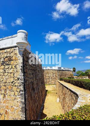 Acapulco, Guerrero, Mexiko - April 28 2023: Fort San Diego ist eine Seezunge, die vor Piraten und der Unabhängigkeit geschützt ist Stockfoto