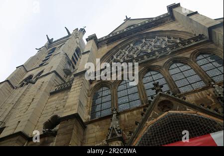 Westfront der Kirche Saint-Severin - Paris Stockfoto