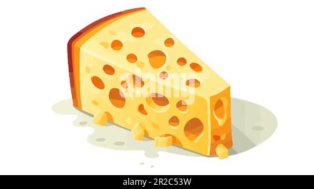 Käsevektorsymbol auf weißem Hintergrund isoliert. Flaches gelbes Milchessensymbol für Website-Design, mobile App. Logo Dreieck Block Käse Illustration Stock Vektor