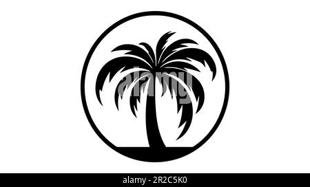 Vector Palme Tree Gold Elegantes Logo Vektor, Kokosnussbaum tropisches Strandhaus oder Marihuana Icon Design Illustration. Stock Vektor