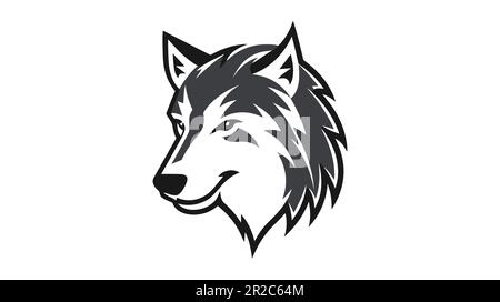 Wolf Vintage Logo Stock Vector Illustration auf weißem Hintergrund. Stock Vektor