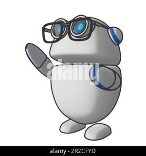 Niedlicher, konversativer AI-Copilot, 3D-Rendering Stockfoto