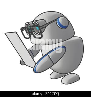 Niedlicher, konversativer AI-Copilot, 3D-Rendering Stockfoto