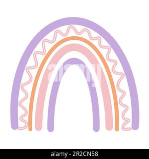 Farbenfroher Regenbogen. Regenbogendarstellung an Ostern isoliert auf weißem Hintergrund. Osterelement-Clipart, Geburtstag, Begrüßung, Einladung. Stockfoto