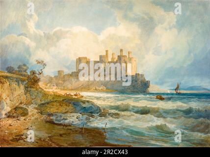 Conway Castle (Conwy Castle), North Wales, Landschaftsmalerei von JMW Turner, 1798 Stockfoto