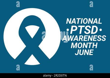 National PTBS Awareness Month (nationaler Monat zur Sensibil Juni. Urlaubskonzept. Vorlage für Hintergrund, Banner, Karte, Poster mit Texteindruck. Vektordarstellung Stock Vektor