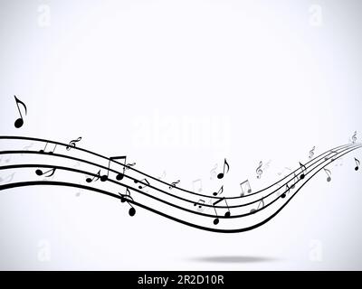 Magische Musik macht Kurven, fliegt und singt für Partyhintergründe und Flyer Stockfoto