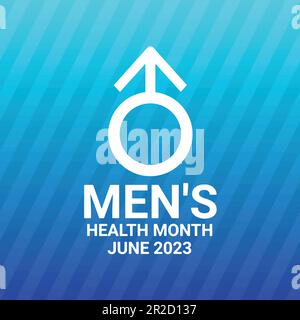 Men's Health Month. Juni 2023. Urlaubskonzept. Vorlage für Hintergrund, Banner, Karte, Poster mit Texteindruck. Vektordarstellung Stock Vektor