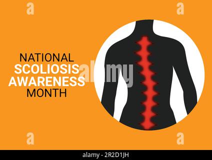 Nationaler Skoliose-Aufklärungsmonat. Vektordarstellung für Grußkarte, Poster und Banner. Stock Vektor
