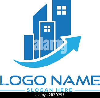 Logo-Design für Immobilienentwicklung. Stock Vektor