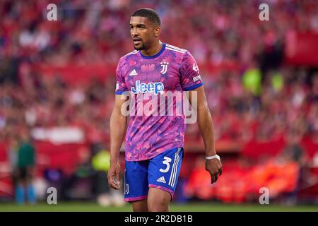 Sevilla, Spanien. 18. Mai 2023. Bremer (3) von Juventus während des Spiels der UEFA Europa League zwischen dem FC Sevilla und Juventus im Estadio Ramon Sanchez Pizjuan in Sevilla. (Foto: Gonzales Photo/Alamy Live News Stockfoto