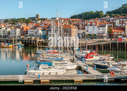 Die Fischereigewohnheit von Scarborough an der Nordseeküste von North Yorkshire, England Stockfoto