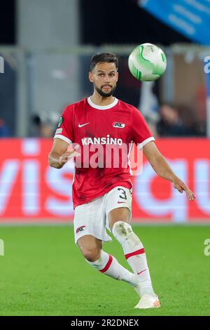 18-05-2023: Sport: AZ gegen Westham ALKMAAR, NIEDERLANDE - MAI 18: Pantelis Hatzidiakos (AZ Alkmaar) während des Spiels UEFA Conference League AZ Alkmaar Stockfoto