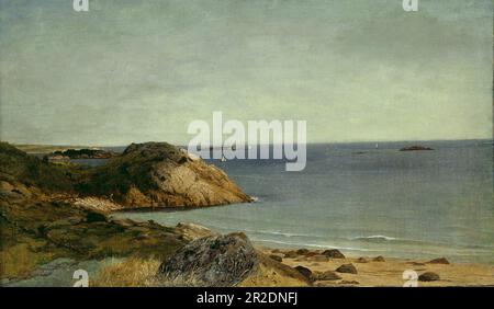 Rocky Coast Datum: c. 1860 Künstler: John Frederick Kensett American, 1816–1872 Stockfoto