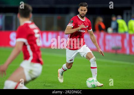 18-05-2023: Sport: AZ gegen Westham ALKMAAR, NIEDERLANDE - MAI 18: Pantelis Hatzidiakos (AZ Alkmaar) während des Spiels UEFA Conference League AZ Alkmaar Stockfoto