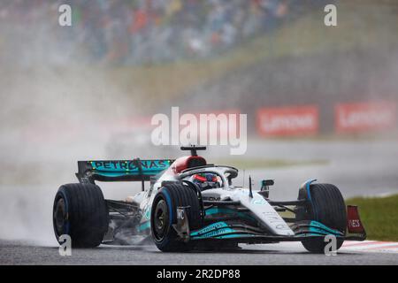 SUZUKA, JAPAN, Suzuka Circuit, 9. Oktober: George Russell (GBR) vom Team Mercedes während des japanischen Formel-1-Grand Prix. Stockfoto