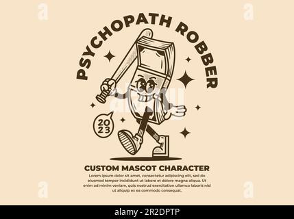 Maskottchen-Design aus Geld im Vintage-Stil Stock Vektor