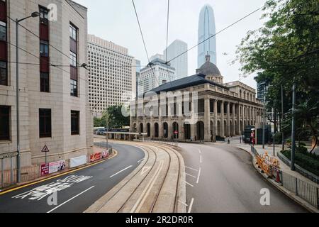 Hongkong, China - April 10 2023: Blick auf das ehemalige Court of Final Appeal Building auf der Queensway Road Stockfoto