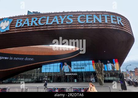 Außenansicht der Barclays Center Mehrzweckarena in Brooklyn, New York City Stockfoto