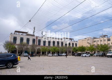 Bethlehem, Palästina - 10. April 2023. Bethlehem, Palästina - 10. April 2023. Blick auf das Bethlehem Municipality Building Stockfoto