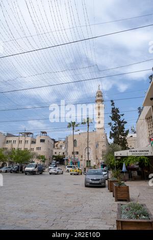 Bethlehem, Palästina - 10. April 2023. Blick auf die Moschee von Omar oder Umar Stockfoto