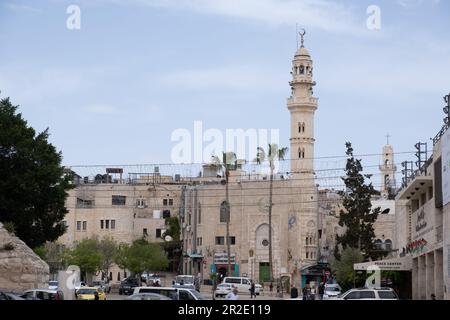 Bethlehem, Palästina - 10. April 2023. Blick auf die Moschee von Omar oder Umar Stockfoto