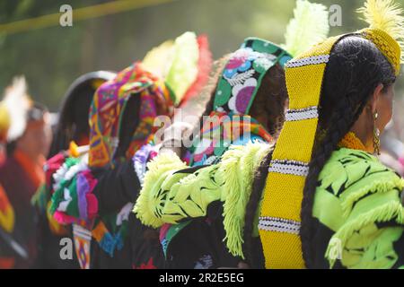 Kalash-Frauen, die beim Chilam Joshi Festival in Chitral tanzen Stockfoto