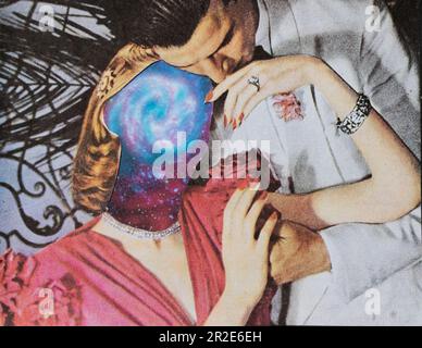 London, Großbritannien. 13. Mai 2023. Ein Foto einer handgeschnittenen Collage im surrealistischen Stil, hergestellt von Katie Collins. Kredit: Katie Collins/Alamy Live News Stockfoto