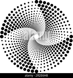 Gepunkteter Spiralwirbel-Design-Vektor Stock Vektor